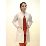 Doktor Hemşire Bayan Uzun Boy Hakim Yaka Beyaz Önlük