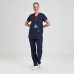 Doktor, Hemşire Forması Üst– Kadın, Lacivert - XS - Renkli