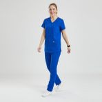Doktor, Hemşire Forması Üst– Kadın, Royal Mavi - XL - Renkli