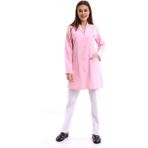 Doktor Öğretmen Kadın Önlük Ara Boy Ceket Yaka - 12 Açık Pembe - 3XL