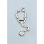 Doktor Steteskop Gümüş Kaplama Kolye Ucu