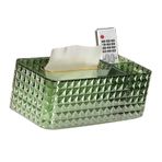 Doku Depolama Kutusu Rhombus Doku Yan Bölme Havlu Peçete Konteyneri Kasası Şeffaf Altın Kutusu Tutucu Ile Storagerectangula Putport Puts. Evlat edinilmiş (GREEN)