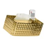 Doku Depolama Kutusu Rhombus Doku Yan Bölme Havlu Peçete Konteyneri Kasası Şeffaf Altın Kutusu Tutucu Ile Storagerectangula Putport Puts. Evlat edinilmiş (Kehribar Altın)