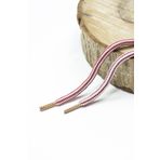 Dokubağ 120 cm Beyaz Çizgi Desen Yuvarlak Outdoor & Bot & Spor Ayakkabı Bağcığı - 1 Çift