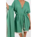 Dokubba Müslin Kimono ve Müslin Peştemal Set - Rodos - Yeşil - L - XL