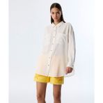 Dokulu Çiçek Düğmeli Tünik TS1250016008018 - 36 - Ekru