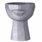 Dokulu Yarım Yüz Saksı Silver Büyük Boy