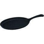 Döküm Oval Fajita Tavası 17X23 cm Metal Saplı Tava - --