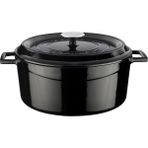 Döküm Yuvarlak Tencere, Trendy, 28 Cm, 6.71 L Hacim, Siyah