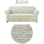 Dokuma Jakar Koltuk Örtüsü. Lastikli, Esnek, Yıkanabilir Koltuk, Kanepe, Çekyat Örtüsü/kılıfı. 3lü - 180 x 230 cm - Krem