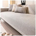 Dokuma Pamuk ve Keten Kanepe Minderi Tüm Mevsimler İçin Evrensel Kaymaz Kanepe Örtüsü Sırtlık Örtüsü Kumaş Havlu, A, 90x210cm