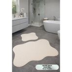 Dokumacıoğlu Virella Krem Suya Dayanıklı Deri Tabanlı Yumuşak Yüzeyli 80x140 - 50x70 Leke Tutmaz Banyo Paspası