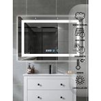 Dokunmatik Akıllı Ayna Buhar Tutmayan Hd 3 Renk Ledli Banyo Aynası Dekoratif Ofis Duvar Lavabo Aynası 50x70 cm Renksiz