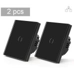 Dokunmatik Anahtarlar 2 Yönlü Kontrol Duvar Anahtarı (Nötr Hat Gerektirmeyen) 2'Li Paket Cam Panel