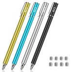 Dokunmatik Ekranlar için Evrensel Stylus Kalemler - Bargains Depot Yeni 5 mm Yüksek Hassasiyetli Çift Fiber Uçlu Kalem Tüm Tabletler ve Cep Telefonları için 8 Ekstra Değiştirilebilir Uç (4 Adet,