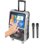 Dokunmatik Ekranlı Taşınabilir Hoparlör Sistemi Usb-Wifi-Çift Mikrofonlu