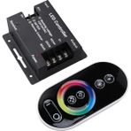 Dokunmatik Kumandalı Rgb Şerit Led Kontrol Devresi Cihaz 644-tou-rf-rgb18a Siyah 432w 12-24v Uzaktan Kumanda Rf