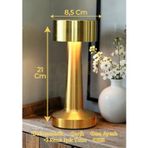 Dokunmatik Masa Gece Lambası Dokunmatik Lamba Abajur Led Şarjlı Masa Lambası Gold Boy:21 Cm Ledli