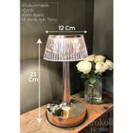 Dokunmatik Masa Gece Lambası Dokunmatik Lamba Abajur Led Şarjlı Masa Lambası Ledli Lamba Gold 21 Cm