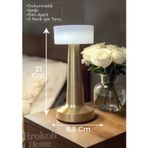 Dokunmatik Masa Ve Gece Lambası Dokunmatik Lamba Abajur Led Şarjlı Masa Lambası Ledli Gold 21 Cm