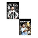 Dokuz Yayınları RAFA SİLVA + MARADONA - Sahanın Yıldızları / Büyük Poster Futbolcu Kartı Sticker HEDİYELİ - 2'Lİ