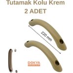 Dokya Dizayn Karavan Veya Tekne Için Tutamak Tutma Kolu 220MM Plastik - 2 Adet - Krem