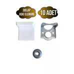 Dolap Askı Elemanı Mobilya Duvar Askı Aparatı(Beyaz) Beyaz Beyaz - 10 Adet