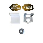 Dolap Askı Elemanı Mobilya Duvar Askı Aparatı(Beyaz) Beyaz Beyaz - 4 Adet
