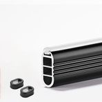 dolap çubuğu 2 Mm Kalınlığında Dolap Askı Çubuğu, Ağır Hizmet Tipi Metal Ev Giysi Düzenleyici Raf, Sessiz Kaymaz Şeritli Kesilebilir Gardırop Giysi Askısı(Black,70cm(27 1/2 in))