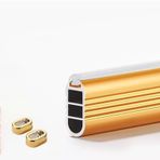 dolap çubuğu 2 Mm Kalınlığında Dolap Askı Çubuğu, Ağır Hizmet Tipi Metal Ev Giysi Düzenleyici Raf, Sessiz Kaymaz Şeritli Kesilebilir Gardırop Giysi Askısı(Gold,90cm(35 3/8 in))