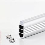 dolap çubuğu 2 Mm Kalınlığında Dolap Askı Çubuğu, Ağır Hizmet Tipi Metal Ev Giysi Düzenleyici Raf, Sessiz Kaymaz Şeritli Kesilebilir Gardırop Giysi Askısı(Silver,160cm(63 in))