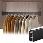 Dolap Çubuğu Askılı Dolap Giysi Askıları, 30 40 45 60 90 110 120 Cm Alüminyum Askı Rayı Giysi Düzenleyici, Karavan Gardırobu için Giysi Bölücü Bar, Kolay K,One Color-115cm(45 1/4")