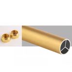 dolap çubuğu Buzlu Dolap Çubuğu 25 Mm Çap, Uç Kapaklı Ağır Hizmet Tipi Gardırop Askı Çubuğu, Ağır Giysiler Için Giyinme Odası Duvara Monte Dolap Çubuğu(Gold,140cm(55 1/8 in))