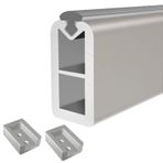 Dolap Çubuğu Dolap Düzenleyici Askı Sistemi, Uç Destekli Kesilebilir Alüminyum Askı Çubuğu, Vestiyer/Çamaşırhane/Duş Bölücü Giysi Düzenleyici Raf, Gri-61cm,Gray-61cm(24")