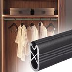Dolap Çubuğu Duvara Monte Gardırop Askı Rayı, Çamaşır Askısı Dolap İçin Elbise Askısı, Banyo İçin Yerden Tasarruf Sağlayan Gardırop Bar Rafı, Dolaplar, Per,Black-115cm(45 1/4")