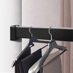 Dolap Çubuğu Siyah Alüminyum Askı Çubukları Giysiler İçin, Ağır Hizmet Tipi Giysi Valet Direk Sistemi, Kesilebilir Gardırop Askı Çubuğu, Çıkarılabilir Dola,One Color-115cm(45 1/4")