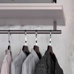Dolap Çubuğu Tavanlar/Duvarlar Dolap Elbise Askısı Rayı, Ticari Kaymaz Giysi Askı Çubuğu, Endüstriyel Gardırop Direk Askısı, Vestiyer Bölücü Çubuğu, Tek Re,One Color-140cm(55 1/8")