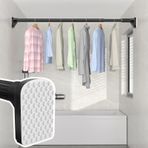 Dolap Çubuğu Teleskopik Gardırop Askı Rayı, Banyo İçin Kaymaz Giysi Çubuğu Braketleri, Delme Gerektirmeyen Dolap Askısı Giysi Rafı, Ayarlanabilir Giysiler,One Color-0.7-1.2m(27 1/2"-47 1/4")