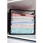 Dolap İçi Düzenleyici Kutu Siyah Büyük Boy Organizer Şeffaf Ön Yüzlü 32x32x32