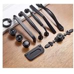 Dolap Kapısı Amerikan Siyah Kapı Kolu Çekmece Kolu, Modern ve Basit Dolap Kapı Kolu Kolu LS84-delik aralığı 96 mm, 4 Paket Kulp LS84-Pitch 128 mm 4 adet