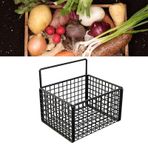 Dolap Kolye Tel Sepeti, Banyo Için Metal Duvara Monte edilmiş Depolama Sepeti (BLACK)