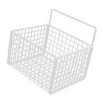 Dolap Kolye Tel Sepeti, Banyo Için Metal Duvara Monte edilmiş Depolama Sepeti (WHITE)