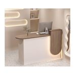 Dolaplar ve Depolama Raflı Küçük Modern Resepsiyon Masası Salonlar için Ön Büro Resepsiyon Sayacı Perakende Ev Ofisleri LED Işıklı Ödeme Sayacı Resepsiyon Odası için Şık Ön Masa