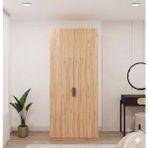dolapmodellericom 2 Kapılı Gardrop Ceviz %100 Mdf 52 cm Derinlik - Atlantik Çam