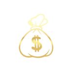 Dolar Para Çantası Araba Sticker 17X17 Cm Gold