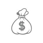 Dolar Para Çantası Araba Sticker 17X17 Cm Gri