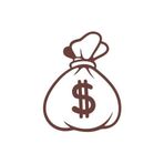 Dolar Para Çantası Araba Sticker 17X17 Cm Kahverengi