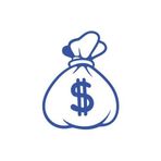 Dolar Para Çantası Araba Sticker 17X17 Cm Mavi