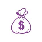 Dolar Para Çantası Araba Sticker 17X17 Cm Mor