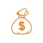Dolar Para Çantası Araba Sticker 17X17 Cm Turuncu